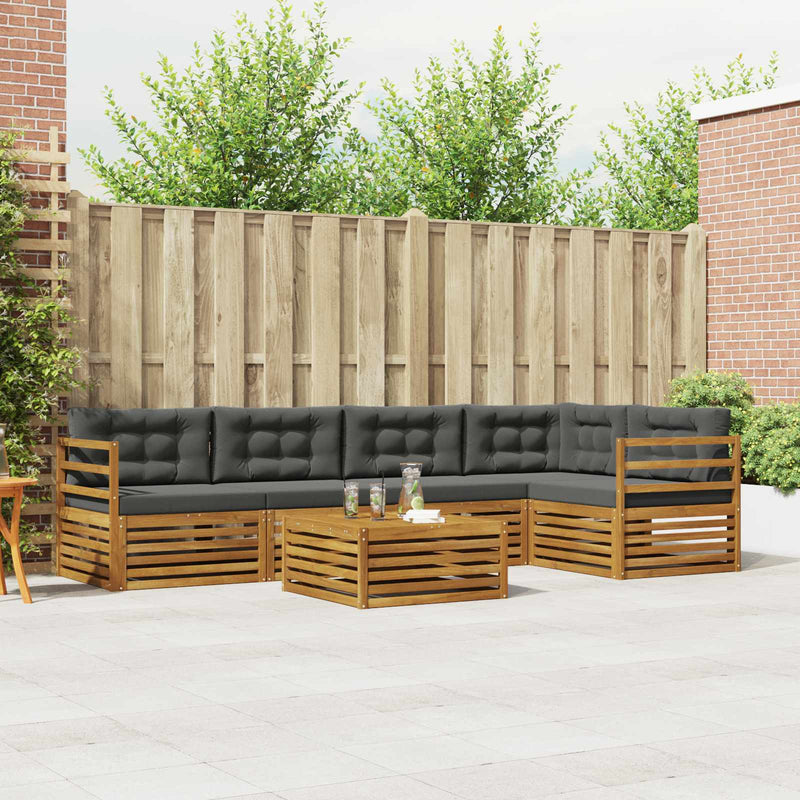 Set de canapele de exterior 6 buc. Natural și Antracit
