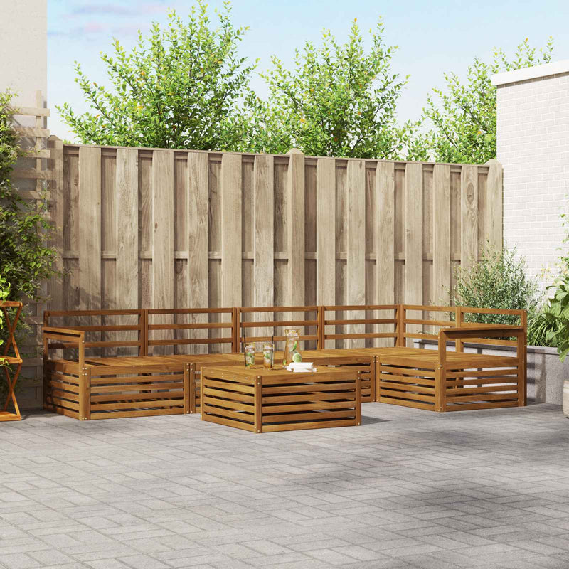 Set de canapele de exterior 6 buc. natural
