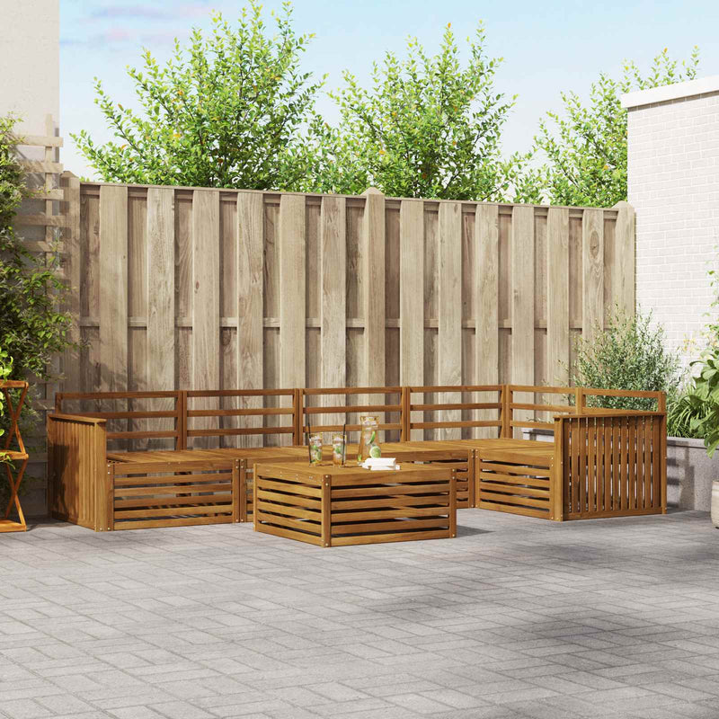 Set de canapele de exterior 6 buc. natural