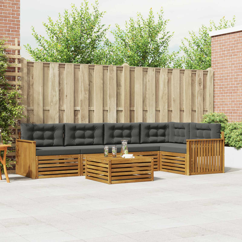 Set de canapele de exterior 6 buc. Natural și Antracit