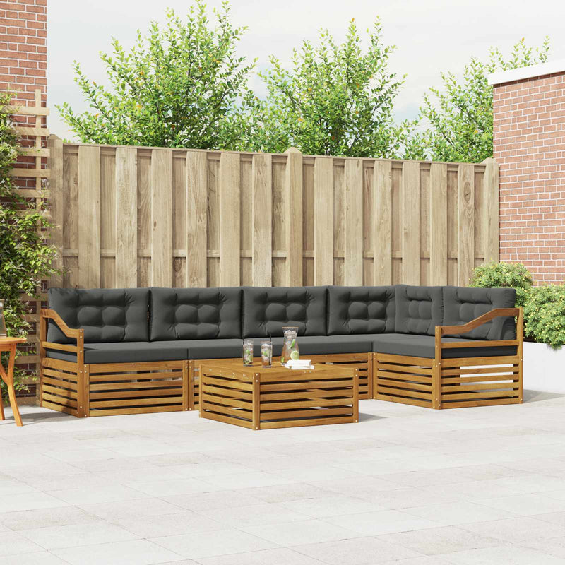 Set de canapele de exterior 6 buc. Natural și Antracit