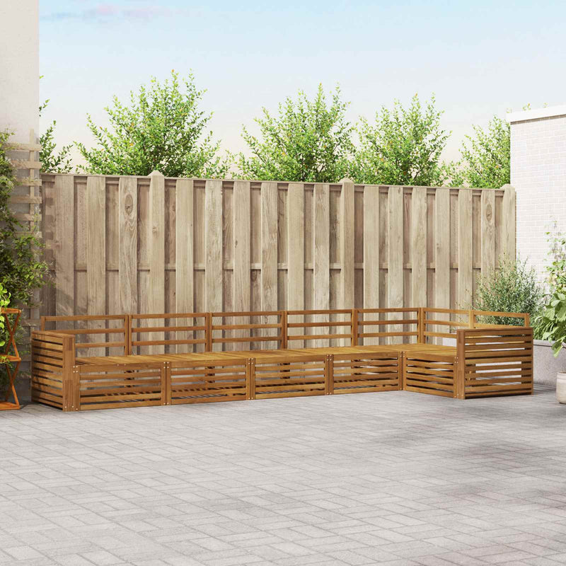 Set de canapele de exterior 6 buc. natural