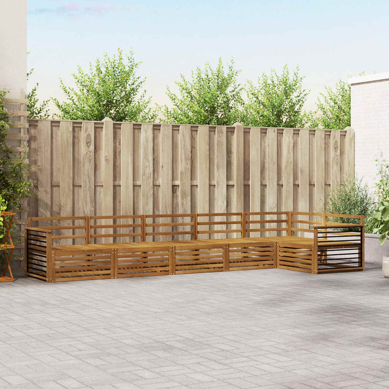 Set de canapele de exterior 6 buc. natural
