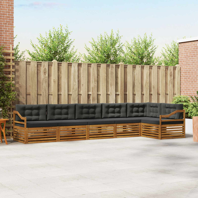 Set de canapele de exterior 6 buc. Natural și Antracit