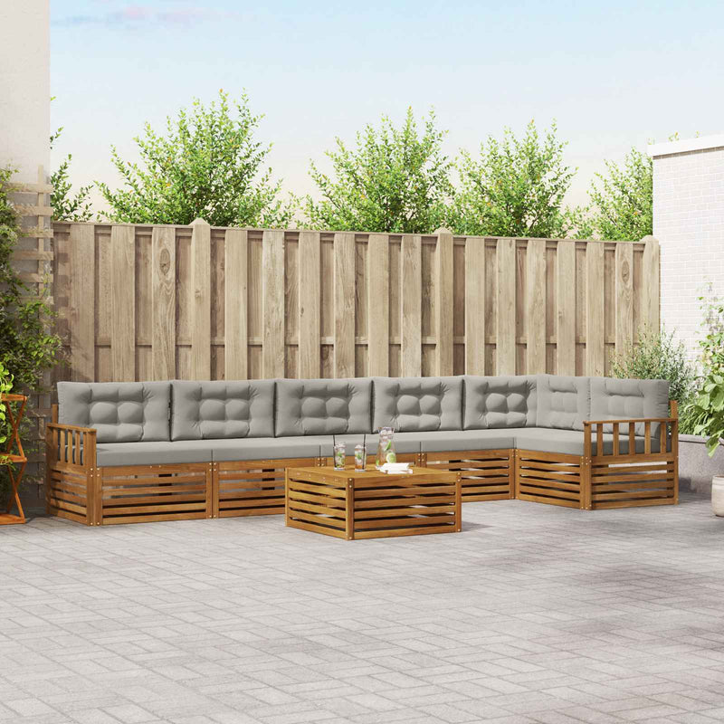 Set de canapele de exterior 7 buc. Gri natural și deschis