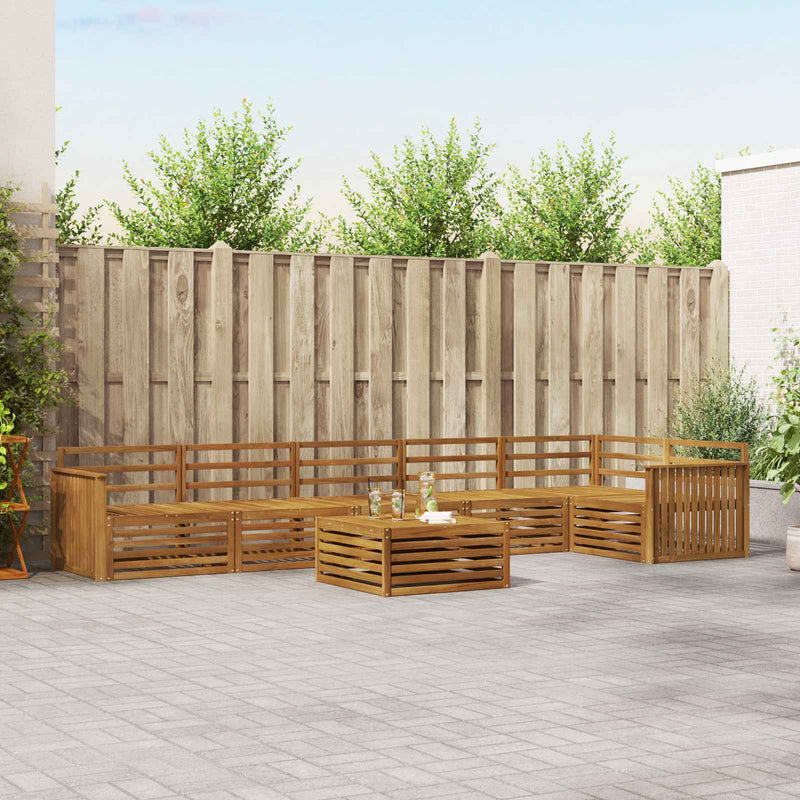 Set de canapele de exterior 7 buc. natural