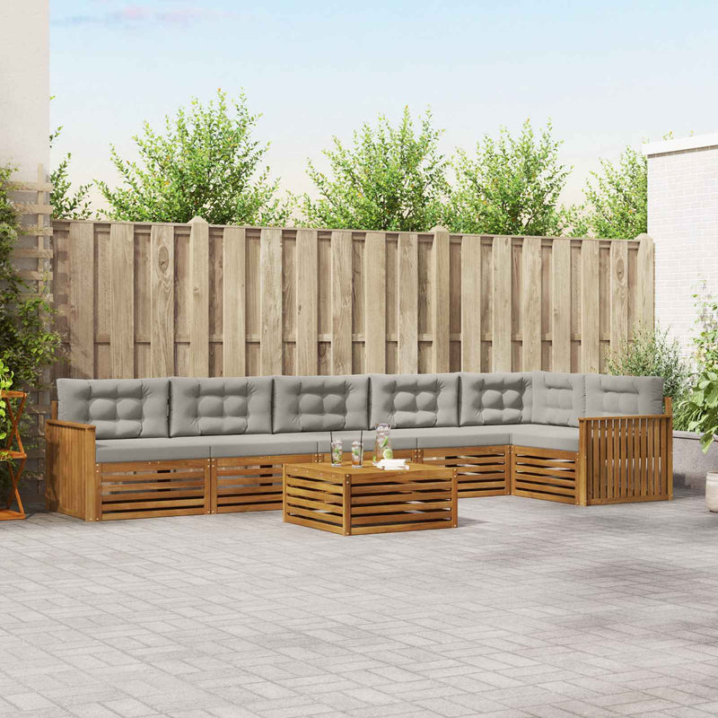 Set de canapele de exterior 7 buc. Gri natural și deschis