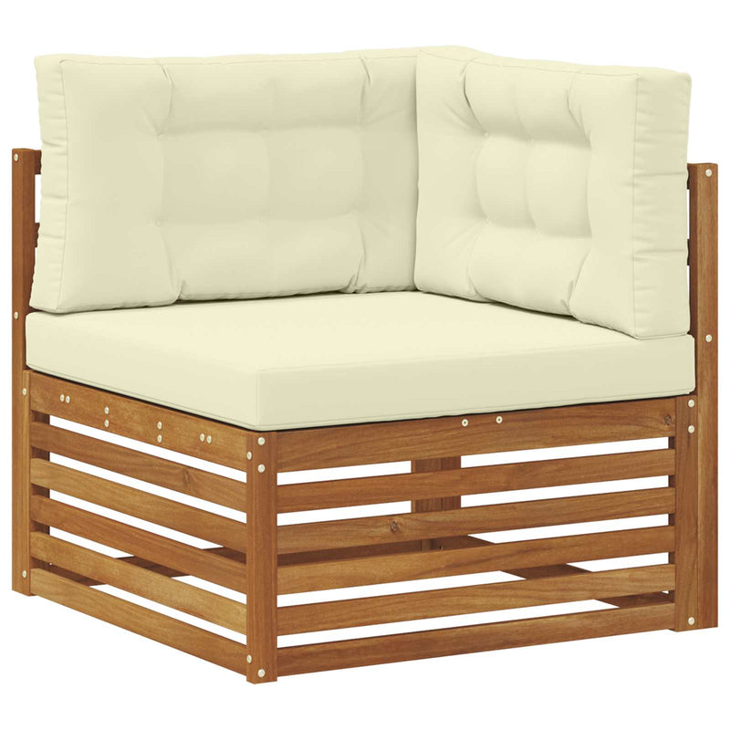 Set de canapele de exterior 7 buc. Natural și Crem