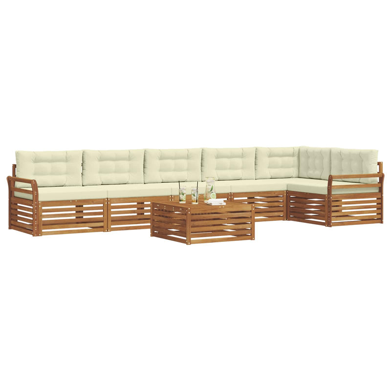 Set de canapele de exterior 7 buc. Natural și Crem