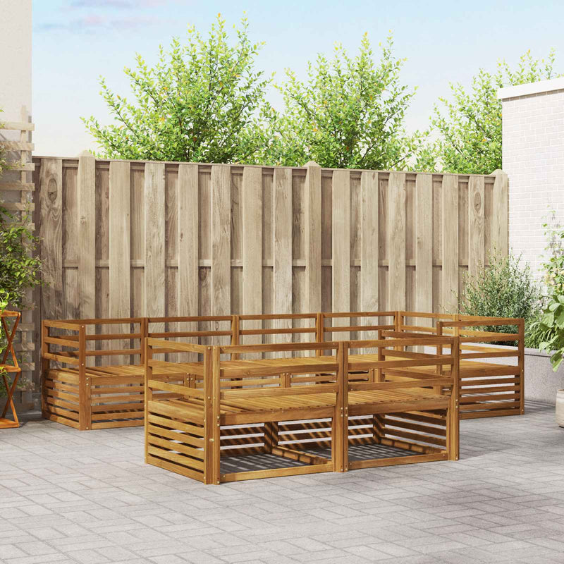 Set de canapele de exterior 7 buc. natural Lemn Solid de Acacia