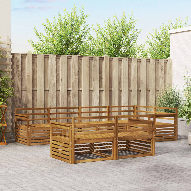 Set de canapele de exterior 7 buc. natural Lemn Solid de Acacia