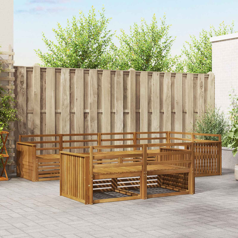 Set de canapele de exterior 7 buc. natural Lemn Solid de Acacia