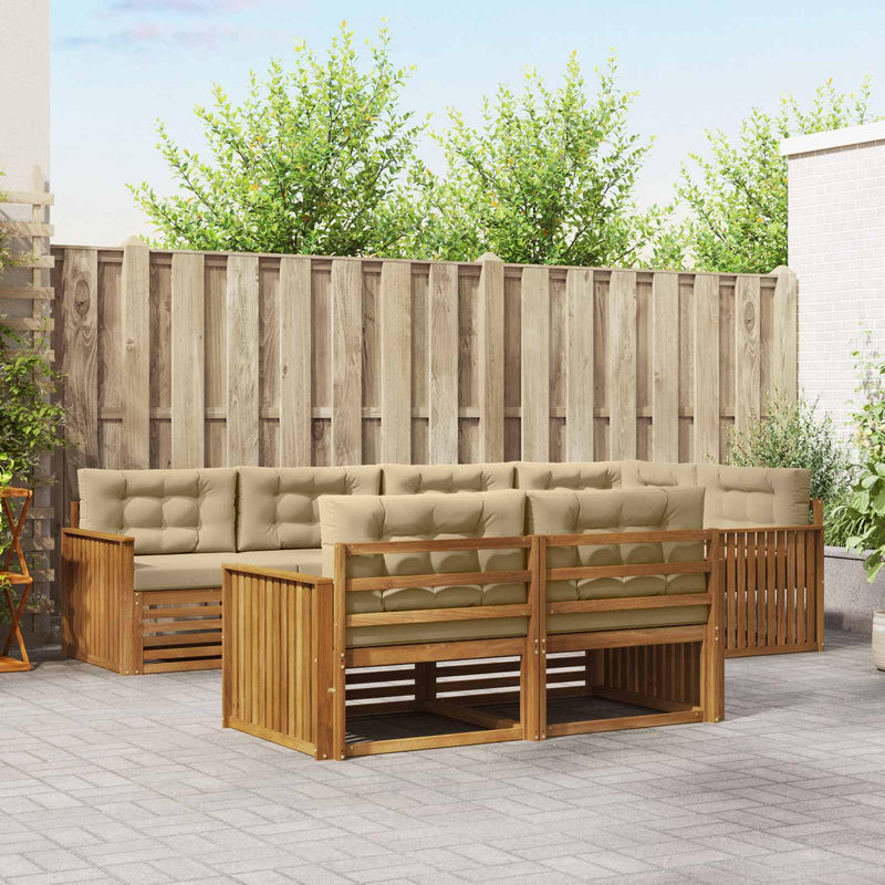 Set de canapele de exterior 7 buc. Natural și Bej