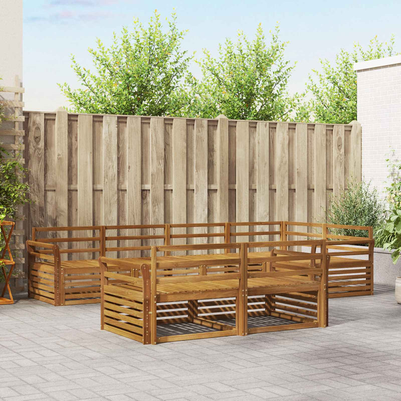 Set de canapele de exterior 7 buc. natural Lemn Solid de Acacia