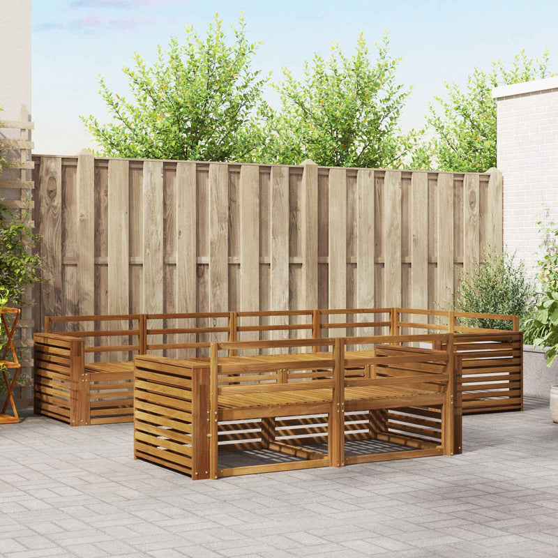 Set de canapele de exterior 7 buc. natural Lemn Solid de Acacia