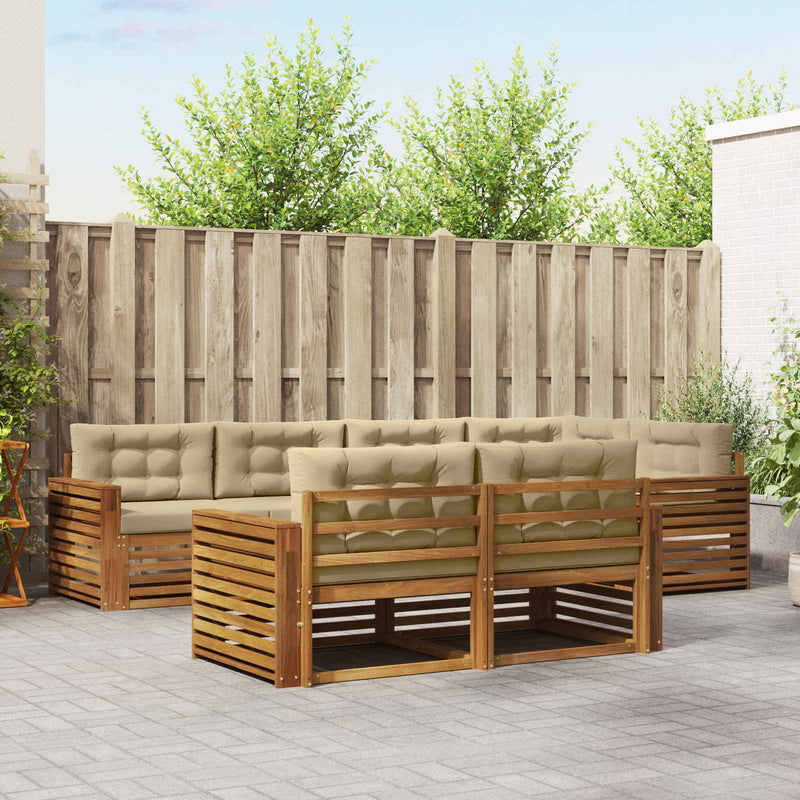 Set de canapele de exterior 7 buc. Natural și Bej