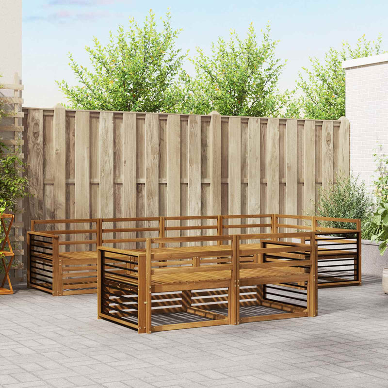 Set de canapele de exterior 7 buc. natural Lemn Solid de Acacia