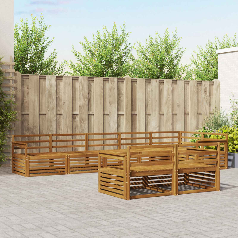 Set de canapele de exterior 8 buc. natural Lemn Solid de Acacia