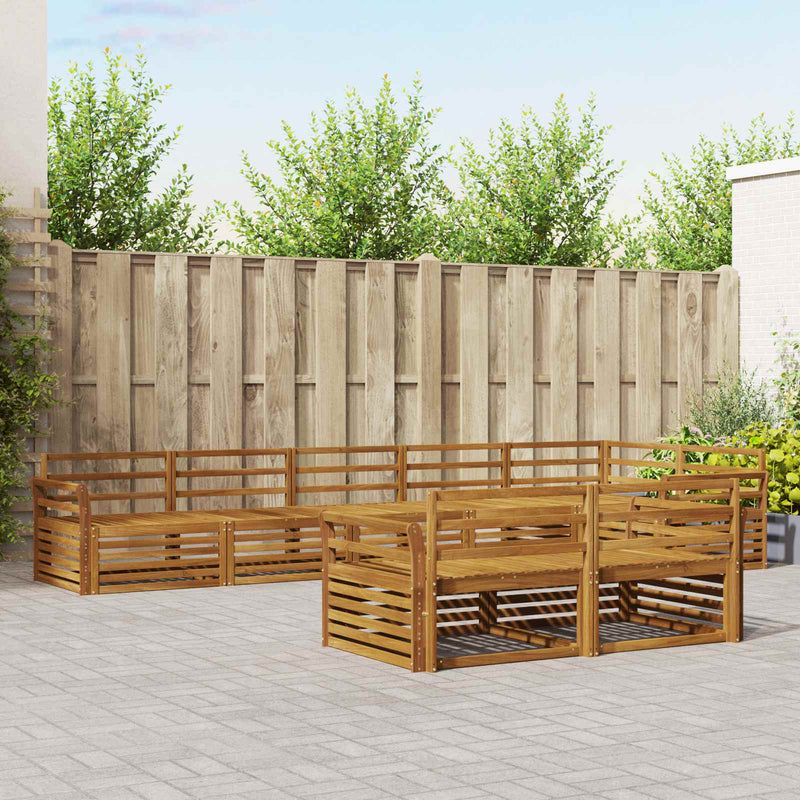 Set de canapele de exterior 8 buc. natural Lemn Solid de Acacia