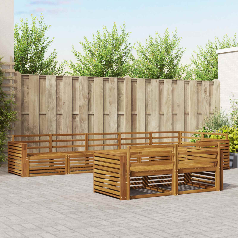 Set de canapele de exterior 8 buc. natural Lemn Solid de Acacia