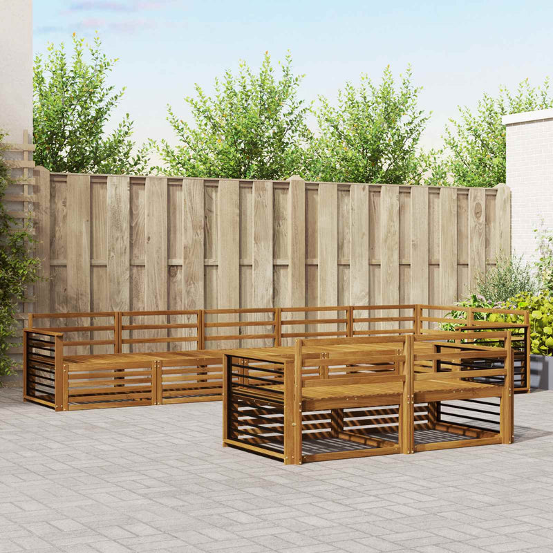 Set de canapele de exterior 8 buc. natural Lemn Solid de Acacia