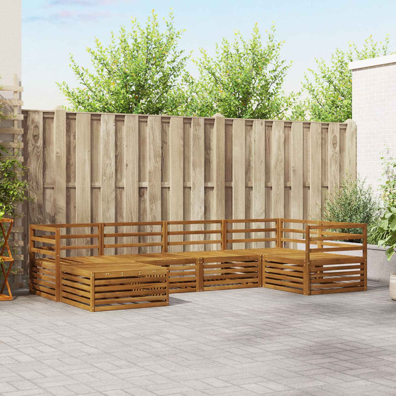 Set de canapele de exterior 6 buc. natural Lemn Solid de Acacia