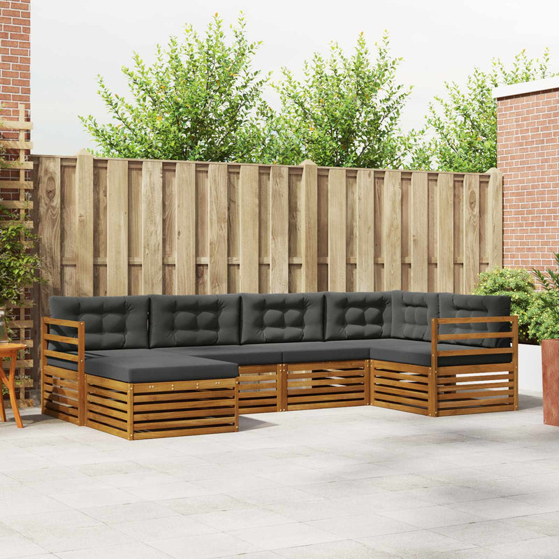 Set de canapele de exterior 6 buc. Natural și Antracit