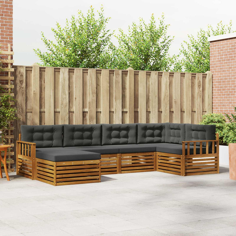 Set de canapele de exterior 6 buc. Natural și Antracit