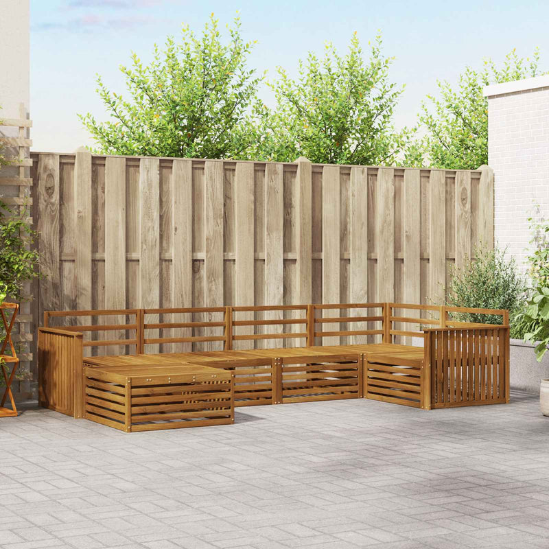 Set de canapele de exterior 6 buc. natural Lemn Solid de Acacia