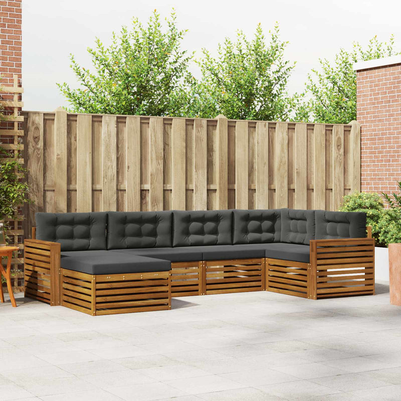 Set de canapele de exterior 6 buc. Natural și Antracit