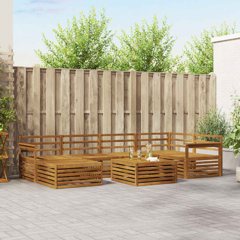 Set de canapele de exterior 7 buc. natural Lemn Solid de Acacia