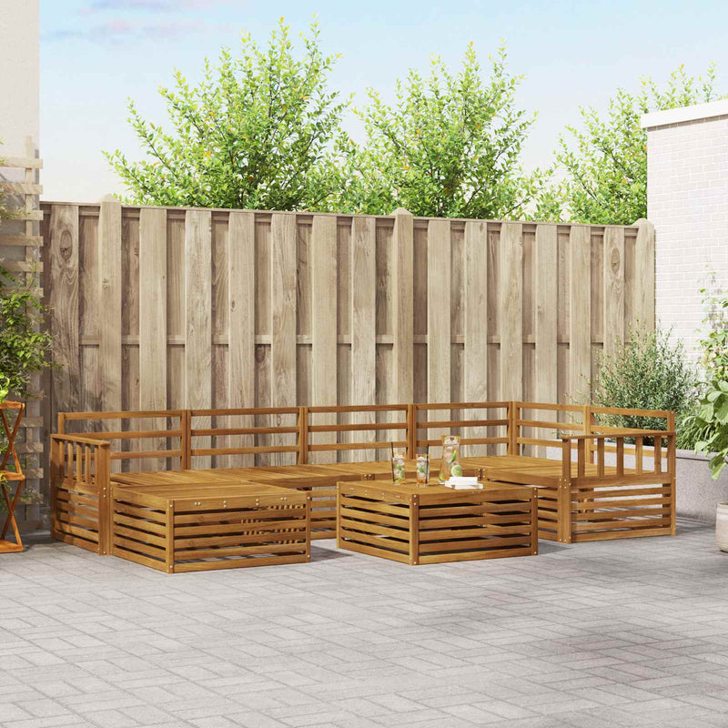 Set de canapele de exterior 7 buc. natural Lemn Solid de Acacia