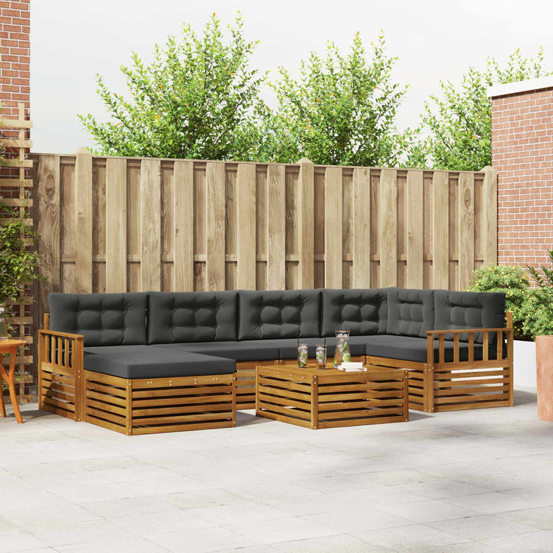 Set de canapele de exterior 7 buc. Natural și Antracit