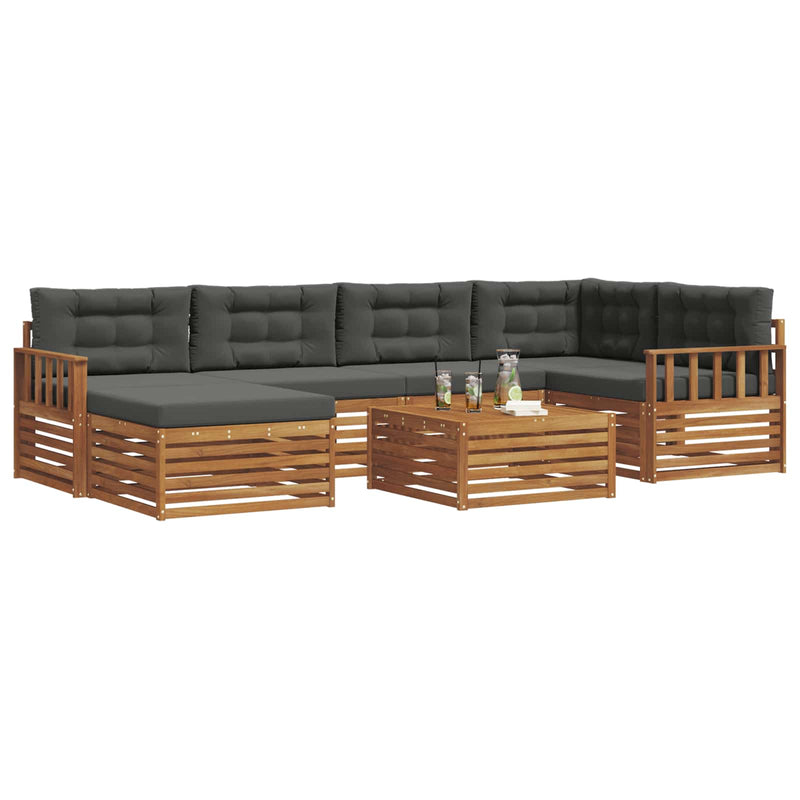 Set de canapele de exterior 7 buc. Natural și Antracit