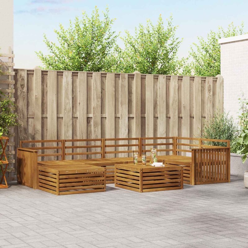 Set de canapele de exterior 7 buc. natural Lemn Solid de Acacia