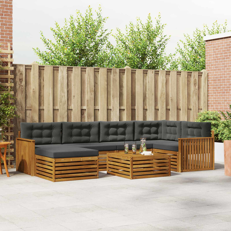 Set de canapele de exterior 7 buc. Natural și Antracit