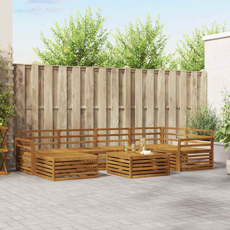 Set de canapele de exterior 7 buc. natural Lemn Solid de Acacia