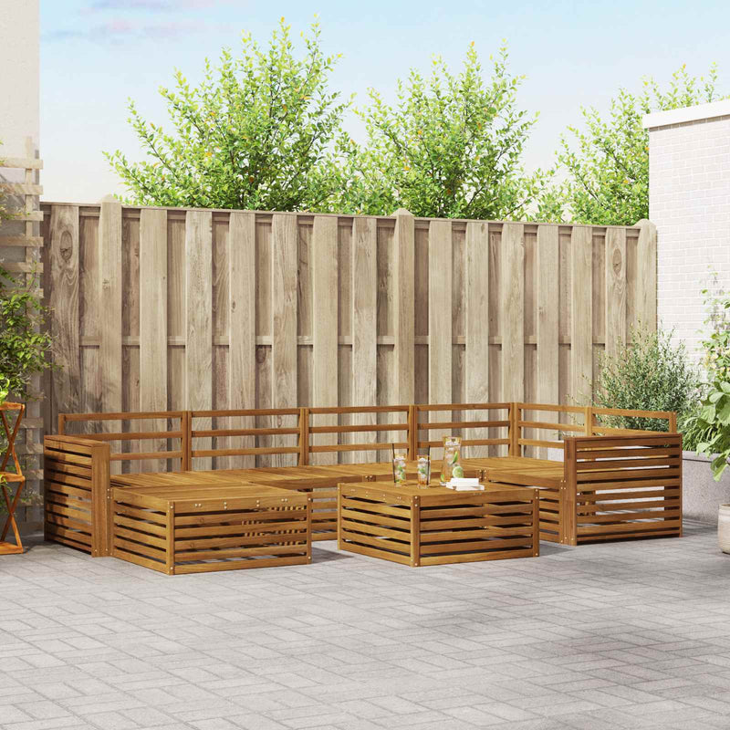 Set de canapele de exterior 7 buc. natural Lemn Solid de Acacia
