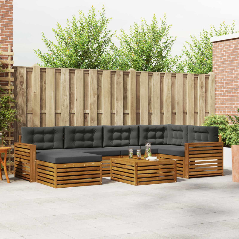Set de canapele de exterior 7 buc. Natural și Antracit