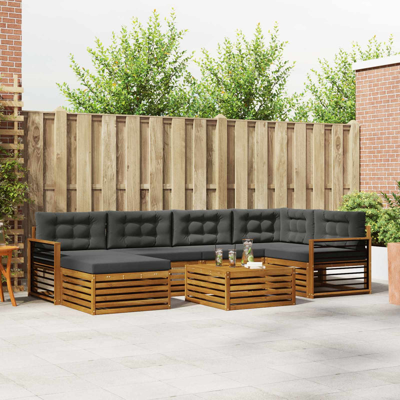 Set de canapele de exterior 7 buc. Natural și Antracit