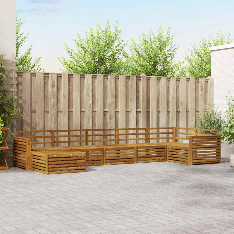 Set de canapele de exterior 7 buc. natural