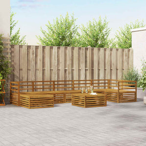 Set de canapele de exterior 8 buc. natural