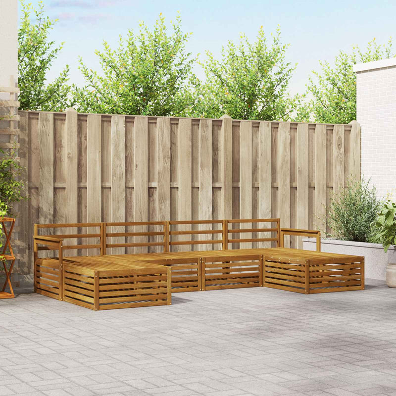 Set de canapele de exterior 6 buc. natural Lemn Solid de Acacia
