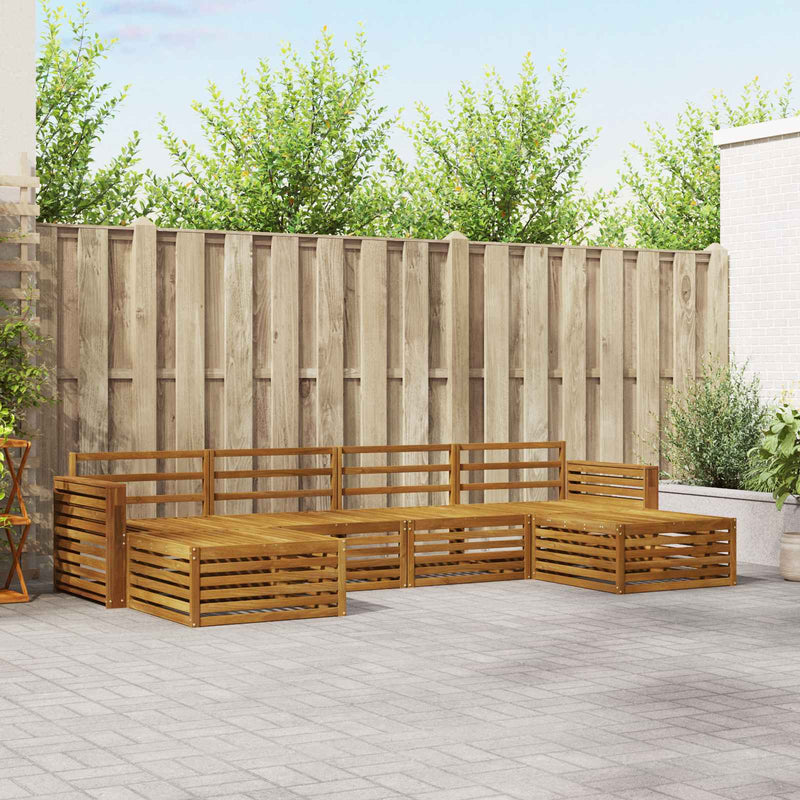 Set de canapele de exterior 6 buc. natural Lemn Solid de Acacia