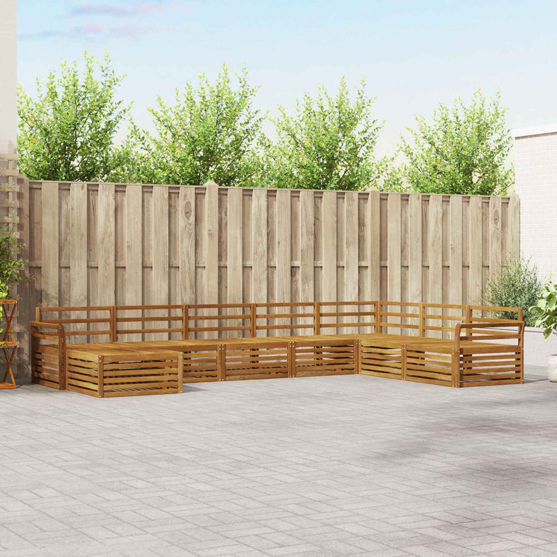 Set de canapele de exterior 8 buc. natural Lemn Solid de Acacia