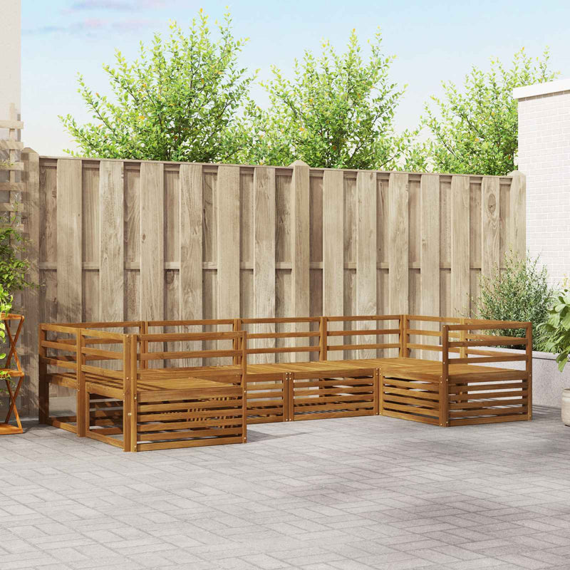 Set de canapele de exterior 6 buc. natural Lemn Solid de Acacia