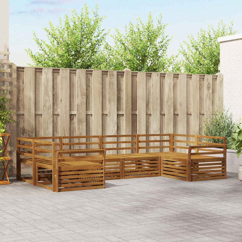 Set de canapele de exterior 6 buc. natural Lemn Solid de Acacia