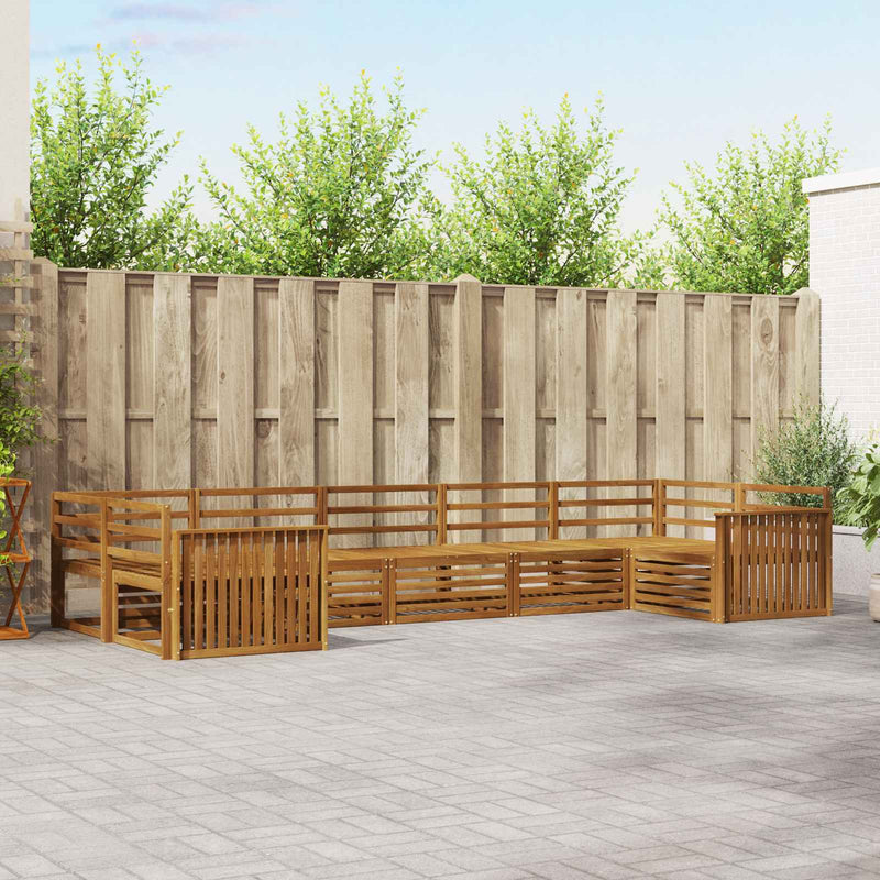 Set de canapele de exterior 7 buc. natural Lemn Solid de Acacia