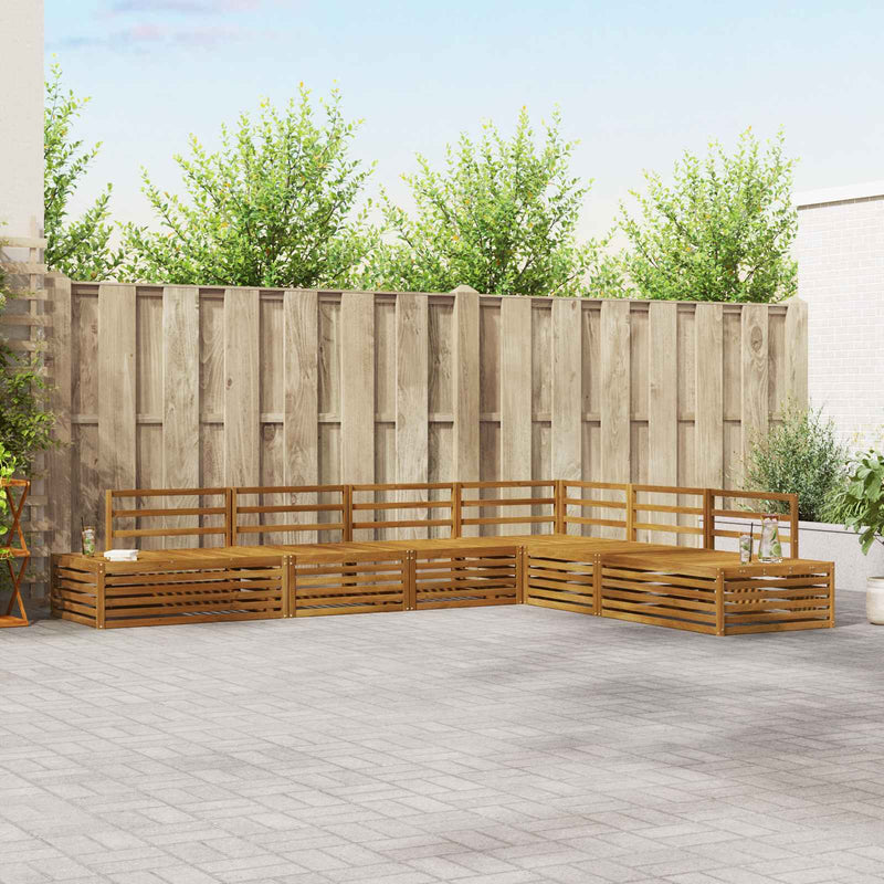 7 buc. Set de canapele de exterior Lemn Solid de Acacia natural