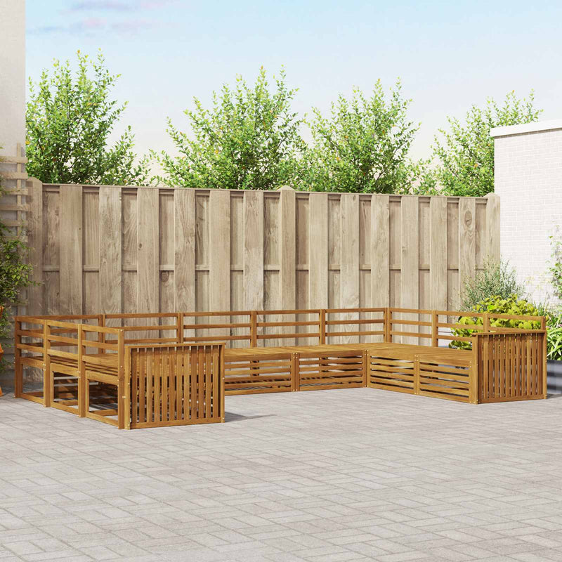 Set de canapele de exterior 9 buc. natural Lemn Solid de Acacia